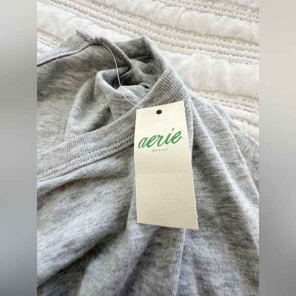 Aerie Women’s Gray Wrap Tie Back Crop Top Size XS - Picture 11 of 12